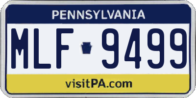 PA license plate MLF9499