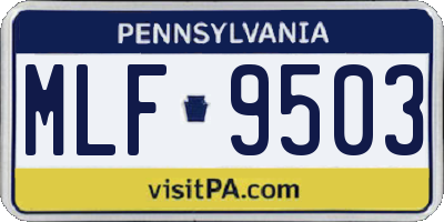 PA license plate MLF9503