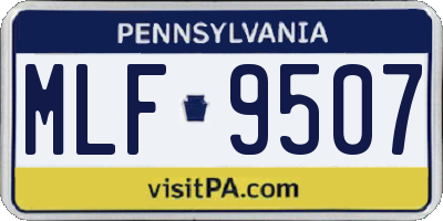 PA license plate MLF9507