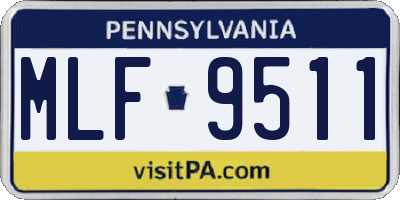 PA license plate MLF9511