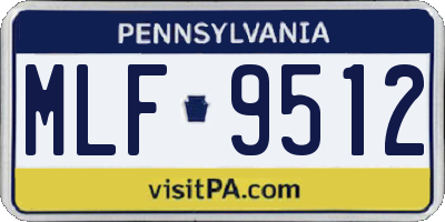 PA license plate MLF9512