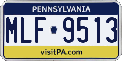 PA license plate MLF9513