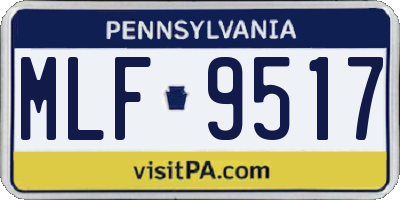 PA license plate MLF9517