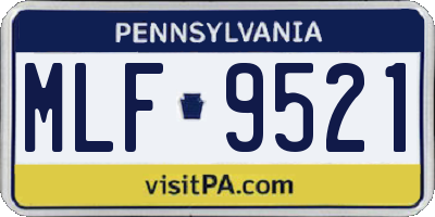 PA license plate MLF9521
