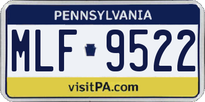PA license plate MLF9522