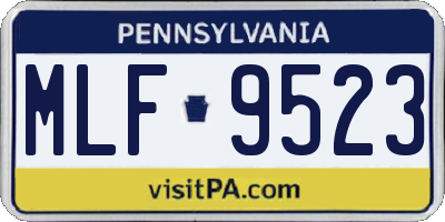 PA license plate MLF9523