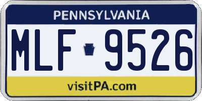 PA license plate MLF9526