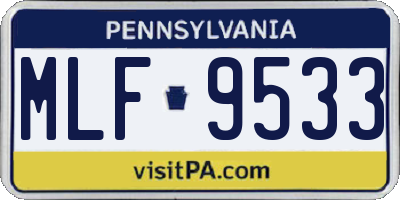 PA license plate MLF9533