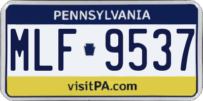 PA license plate MLF9537