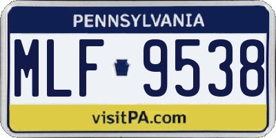 PA license plate MLF9538