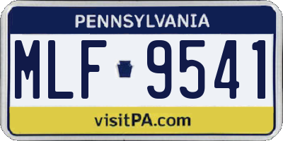 PA license plate MLF9541