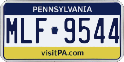 PA license plate MLF9544