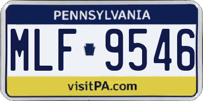 PA license plate MLF9546