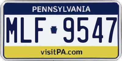 PA license plate MLF9547