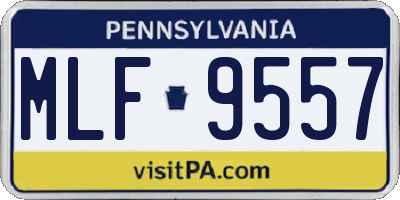 PA license plate MLF9557