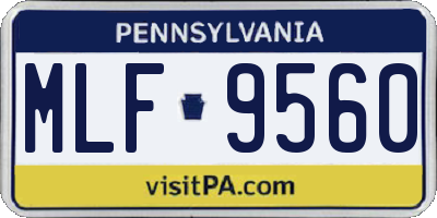 PA license plate MLF9560