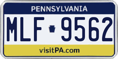 PA license plate MLF9562