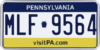 PA license plate MLF9564