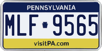 PA license plate MLF9565