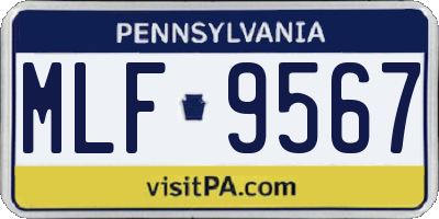 PA license plate MLF9567