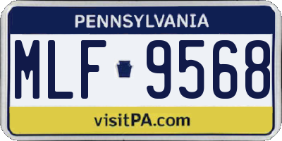 PA license plate MLF9568
