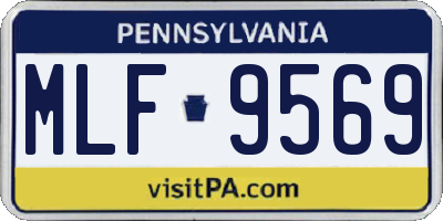 PA license plate MLF9569