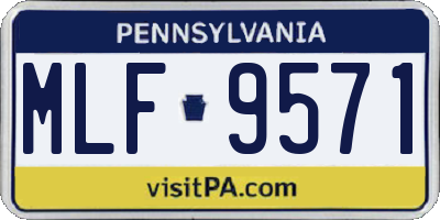 PA license plate MLF9571