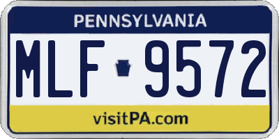 PA license plate MLF9572