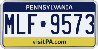 PA license plate MLF9573