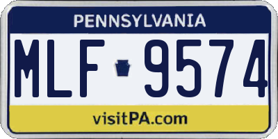 PA license plate MLF9574