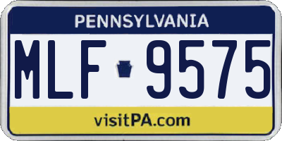 PA license plate MLF9575