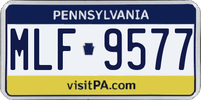 PA license plate MLF9577
