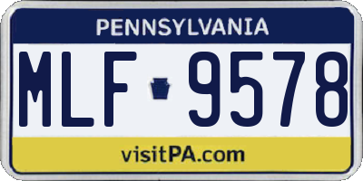 PA license plate MLF9578