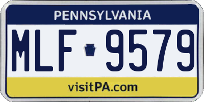 PA license plate MLF9579