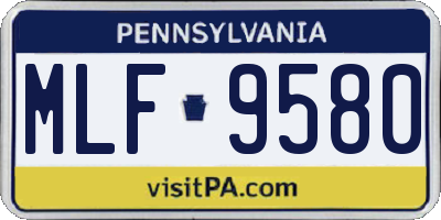 PA license plate MLF9580