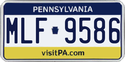PA license plate MLF9586