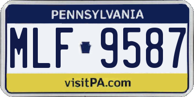 PA license plate MLF9587