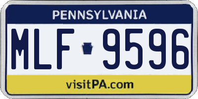 PA license plate MLF9596