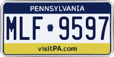 PA license plate MLF9597