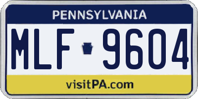 PA license plate MLF9604