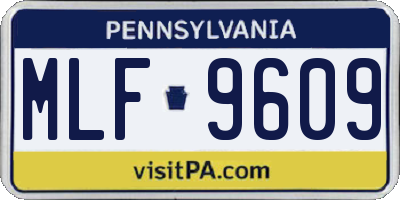 PA license plate MLF9609