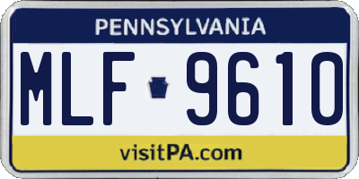 PA license plate MLF9610