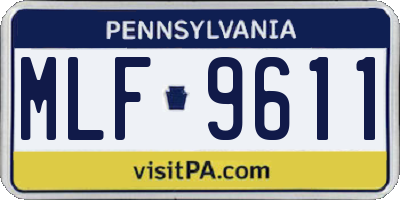 PA license plate MLF9611