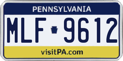 PA license plate MLF9612