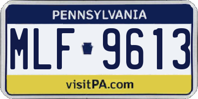 PA license plate MLF9613