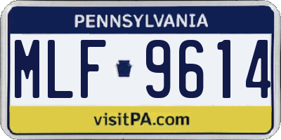 PA license plate MLF9614