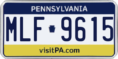 PA license plate MLF9615