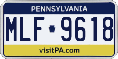 PA license plate MLF9618