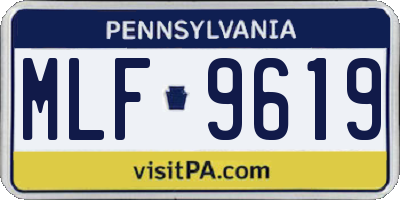 PA license plate MLF9619