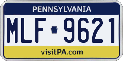 PA license plate MLF9621